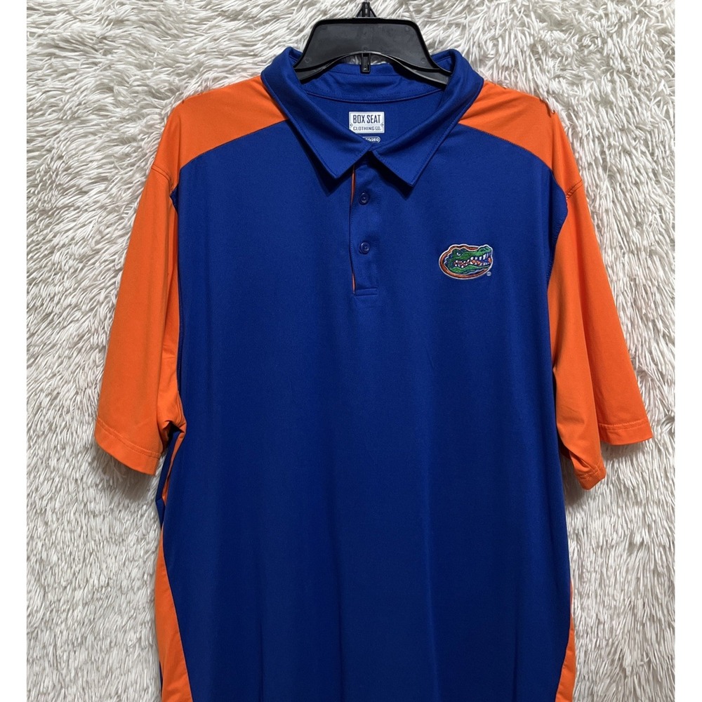 Box Seat Polo‎ Shirt Mens Size 2XL Blue Short Sleeve Florida Gators Logo NCAA - Picture 3 of 9